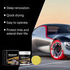 Enhanced Long-Lasting Black Tire Shine Wax & Conditioner – with Applicator, Resists Water & Sun Fading, for Cars, Trucks, Motorcycles 3.53 oz