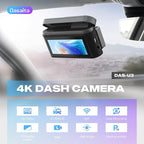 Dasaita 4K Front Dash Cam, 2160P Car Camera, 3.2" IPS HD Display, 170° Wide Angle, WiFi, WDR, G-Sensor, Loop Recording, Car Charger Power Cable, Night Vision-DAS-U3