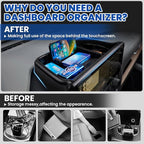 Autorder Center Console Dash Organizer for 2024 2025 Toyota Grand Highlander Accessories Dashboard Insert Tray with Cellphone Holder Storage Box with Anti-Slip Mat