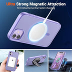 SUPFINE Magnetic for iPhone 12 Case/iPhone 12 Pro Case (Compatible with MagSafe)(Military Grade Drop Protection) Translucent Matte Shockproof Phone Cover,Purple
