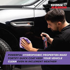 Ceramic Coating Top Coat for Cars Fortify Quick Coat Car Wax Polish Spray Waterless Wash & Wax Hydrophobic Top Coat Polish & Polymer Paint Sealant Detail Protection 32 Fl Oz (2x16floz bottles)