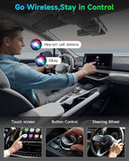 Wireless CarPlay Adapter for iPhone & Android, 2-in-1 Apple CarPlay Wireless Adapter, Plug & Play, Low Latency, USB-A/C, Converts Wired to Wireless CarPlay (iOS 10+, Android 11+)