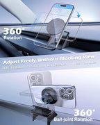 CloudValley Magnetic Phone Mount for Tesla Model 3 Highland Model Y Juniper, Strong Grip, 360° Adjustable, Dashboard Car Holder 2025, Compatible with iPhone MagSafe 17/16/15/14/13/12