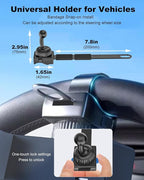 Steering Wheel Phone Holder for Car [Never Fall] 360° Adjustment Steering Wheel Phone Mount for Truck/Tesla/Pickup/Golf Cart/SUV, Compatible with iPhone 17 Pro Max 16 15 Ai Plus Smartphone