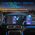 4-in-1 Wireless CarPlay Adapter for iPhone 15/16/17 & Newer, Wired Video Streaming, Screen Mirroring, Two-Way Control & Charging, Plug & Play for Factory Wired CarPlay (Gray)