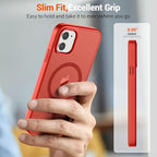 SUPFINE Magnetic for iPhone 11 Phone Case (Compatible with MagSafe) (Military Grade Drop Protection) Slim Translucent Matte Shockproof Phone Cover,Red