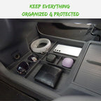 Lower Center Console Organizer for 2021-2026 Toyota Sienna, Soft Silicone Car Interior Storage Organizer with Multiple Compartments