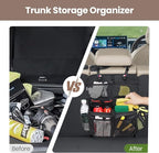 Viaviat Hanging Car Trunk Organizer and Storage, Premium Faux Leather Large Capacity Storage Accessories, Backseat Car Organizer for SUV/MPV/Truck (1, Black)