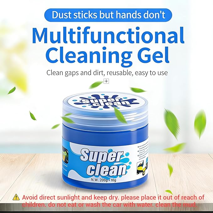 3 Jars Car Cleaning Gel, Auto Interior Cleaning Putty with Puller, Dust Remover for Car Vents, Keyboard & Detailing