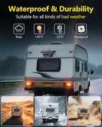 Solar Wireless Backup Camera for Trailer: 24H Long-Lasting, Strong Signal, HD 1080P 2 RV Camera System with 7" Recording Monitor - Magnetic Easy Setup for Camper