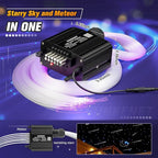 12W Twinkle&Meteor 2 in 1 RGBW Starlight Headliner Kit, 300pcs*0.03in*9.8ft+96pcs Shooting Star Lights for Car/Home Ceiling, Fiber Optic Lights with Bluetooth APP/Remote Control/Music Effect