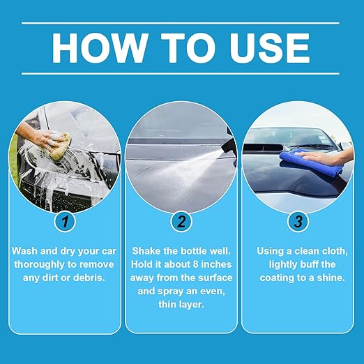 2PCS Car Coating Spray, Quick Effect Coating Agent, Advanced Car Quick-Acting Coating Agent for Most Colors & Finishes, Scratch Wax Coating Spray for Shine & Protection