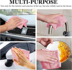 wuyaoyao 50PCS Microfiber Cleaning Cloth Roll, 10"×10" Tear Away Microfiber Towels, Reusable Washable Cloth Paper Towels, Multi-Purpose Cleaning Rags for Car Home Kitchen Garage Shop (Pink)