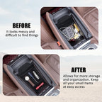 JKCOVER Flocking Material Center Console Organizer Tray Compatible with BMW X5 G05 X7 G07 (2019-2025) and X6 G06 (2020 2021 2022 2023 2024 2025) Accessories Flocked Interior Armrest Insert Storage Box