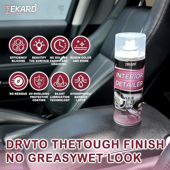Car Interior Cleaner, Leather Cleaner, 15 oz. Large-Capacity Interior Detailer in Iron Can, Wheel Cleaner, Suitable for Cleaning Rubber, Plastic, and Leather Surfaces Inside Vehicles (1 Bottle)