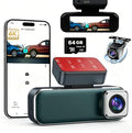 Dash Cam Front and Rear, 4K+1080P Dash Camera for Cars, 7Track Dual Car Camera with WiFi/APP Control, 64GB Card, 3.19" IPS Screen, WiFi, HDR, Night Vision, Parking Mode, Loop Recording