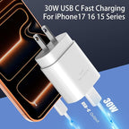 iPhone 17 16 15 Charger Fast Charging,30W USB C Charger Type C Charger Phone Chargers iPhone&10 Ft Long USB C to C Cable Fast Charging Cord for iPhone 17 Air/17 Pro/17 Pro Max/16 15 Pro Max Plus,iPad
