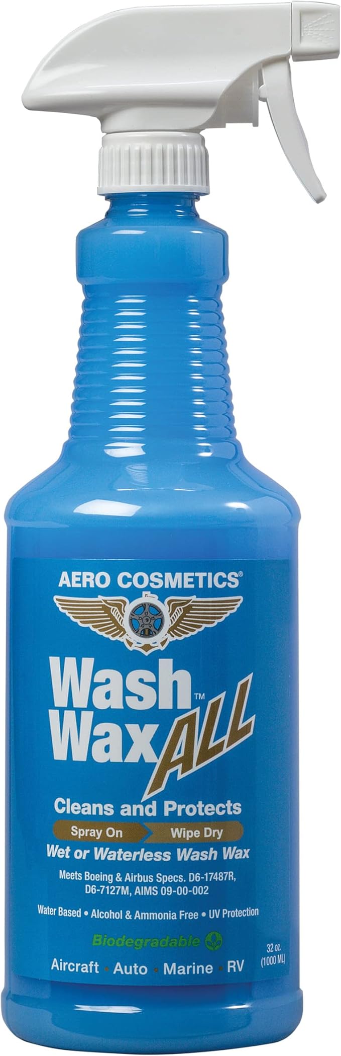 Aero Cosmetics Wash All Multi-Purpose Cleaner Degreaser and Wash Wax All Wet or Waterless Wash and Wax for Your Car, RV, & Boat. 32oz Kit