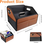 Noaman Car Organizer - 2025 Upgraded Leather Car Storage Organizer for Front Back Seat or Floor with 3 Metal Handles 6 Apartments, Multipurpose Car Organizers and Storage Brown.