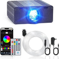 Fiber Optic Car Starlight Headliner Kit, Sound Activated RGBW 16W 450pcs*0.03in*9.8ft Fiber Strands Starlight Kit with APP& Remote Controlled, Star Lights for Ceiling Car Roof/Home Decor