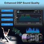 Double Din Car Stereo Wireless Apple CarPlay Android Auto,7 in Android Car Radio Head Unit with QLED Touchscreen, Bluetooth,WiFi, GPS Navigation, FM/USB/SWC/AUX/Subwoofer