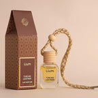 Llum Tuscan Leather Hanging Car Air Freshener – Luxury Automotive Perfume Diffuser 10ml (0.34 fl oz), Long-Lasting Fragrance, Alcohol-Free Non-Toxic Scent, Glass Bottle With Wood Cap & AC Vent Clip