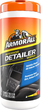 Armor All Car Detailer Wipes by Armor All, Interior Car Wipes for Dirt and Dust, 25 Count