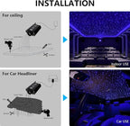 Small Size 16W Twinkle RGBW APP Fiber Optic Lights, Music Activated 550pcs*0.03in(9.8ft/3m) Optical Fiber Star Ceiling Light Kit for Car Truck Headliner Star/Home