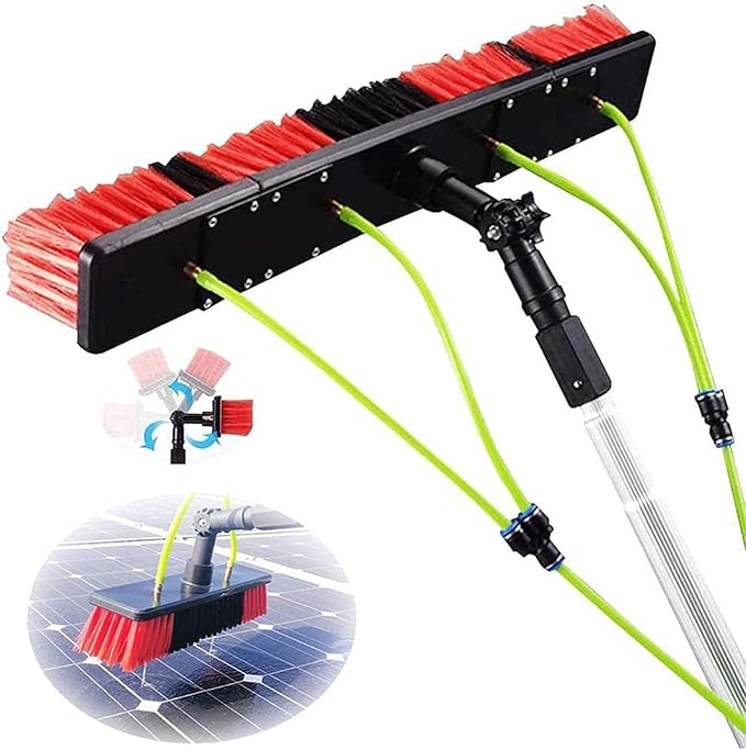 Telescopic Window Cleaning Pole with 50cm Brush HeadWater Fed Extendable Cleaner for Conservatory Roofs Solar Panels & Photovoltaic SystemsEffortless Cleaning Equipment