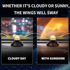 Kwak's Solar Car Air Fresheners,Solar Car Air Freshener with Swinging Wings for Car Interior Autorotation Decoration Accessories(Gold)