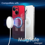 Guppy Compatible with iPhone 14 Plus with MagSafe Case, Magnetic Gradient Case with MagSafe Charging, Gradient Glass Back Cover with Lens Film-Black