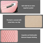 Stacool Upgraded Car Center Console Cover,Microfiber Leather Car Armrest Cover Cushion with 2 Storage Bags,Universal Car Armrest Storage Box (Pink)