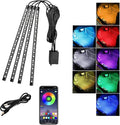 Car Led Interior Lights, RGB 72 LED Multicolor Auto Strip Light with Sound Active Function and APP Control, Under Dash Smart Lighting Kit with Charger, Car Accessories (USB)