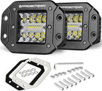 Flush Mount LED Pods, OFFROADTOWN 2pcs 5'' 78W Driving Light Work Lights Flush LED Light Bar Super Bright Fog Off Road Lights for Truck UTV ATV SUV Boat 4x4 Car