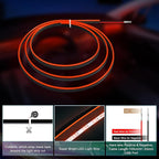 Acrylic Interior Car LED Strip Light with 6mm Sewing Edge - 43.3 inches Ambient Lighting Kits, Neon LED Strip Light(110CM/43.3IN, Amber)