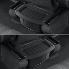 2026 Model Y Juniper Trash Can Back Seat Compatible with New Tesla Model Y Juniper Rear Center Console Floor Organizer Storage Box with Lid Garbage Can - TPE, Black