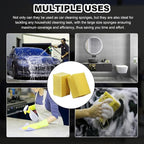 5PCS Car Wash Sponges, 8.5"×4.4"×3.5" Large Extra Soft Coral Non Scratch Sponge, Car Cleaning Cellulose Sponge Thick Foam Pad for Washing Window Sensitive Surfaces (Yellow)