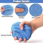 FONAROLL Microfiber Wax Applicator Pads, Car Wax Applicator with Finger Pocket, Buffing & Detail Polishing Foam Pads for Car Cleaning and Fine Polishing (5 inch, 6 Pack)