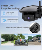 AUTO-VOX 8.2'' RV Backup Camera Wireless: Compatible with Pre-Wired RV, 1080P HD Monitor with CarPlay, Voice Control, IR Night Vision, DVR Recording Back Up Camera for Camper, Trailer, Motorhome