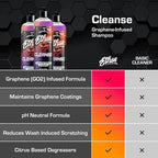 Ethos Cleanse for Cars Graphene Shampoo, Ceramic Coating Infused Car Wash Soap, High Lubricity Car Cleaning Shampoo for Coated, Waxed & Untreated Vehicles