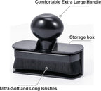 Car Tire Shine Applicator,Vegan Tire Shine Applicator with Curved Brush Head - Large Automotive Tire Dressing Applicator Brush with Storage Stand for Tire Detailing, 3.6 Inch -2pcs (Black&Blue)