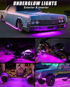 12V Led Light Strip 12.75Inch Waterproof Led Light Strips for Cars Motorcycles Golf Cart Interior & Exterior Marine Boat Pink Led Strip 12V 5050 18SMD,Pack of 4