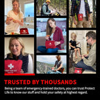 Protect Life Survival First Aid Kit for Home/Business, Camping Survival Kits | Mini Travel First Aid Kit | Camping Equipment | Small Kits for Car | Outdoor Emergency Survivals Pack - 200pcs