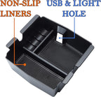 Compatible with Center Console Organizer Tray Jeep Wrangler JL/JLU 2018-2021 2022 2023 2024 2025 2026 and Jeep Gladiator JT Truck 2020-2023 2024 2025 2026 Insert Armrest Accessories (Not for JK/JKU)