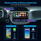 Android Single Din Radio Car Stereo with Wireless Apple CarPlay & Android Auto - 6.9" InCell Touchscreen Car Radio Support Backup Camera, Mirror Link, Bluetooth, GPS, AM&FM, RDS, USB, EQ, SWC