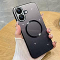 Guppy Compatible with iPhone 17 Magnetic Case, with Full Camera Lens Protector [Compatible with MagSafe] Scratch Resistant Gradient Glass Back Cover Phone Case-Black