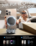 Upgraded Vacuum Magnetic Phone Holder Stand [89+LBS Strongest Suction & 24*N55 Ultra Magnetic] 360° Adjustable Car Phone Mount for MagSafe Suction Cup, Compatible with Car/Gym/Mirror for iPhone 17 16