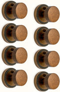 Asidrama 8 Pack Antique Brass Privacy Door Knobs with Lock, Vintage Door Handles with Antique Brass Door Knobs Interior for Bedroom or Bathroom, Heavy Duty Door Lever for Left Right Sided Doors