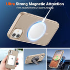 SUPFINE Magnetic for iPhone 12 Mini Case & iPhone 13 Mini Case with Screen Protector (Compatible with MagSafe) (Military Grade Drop Protection) Translucent Matte Shockproof Phone Cover,Desert Gold