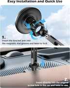 CloudValley Ford Bronco Phone Mount 2021-2026 2/4 Door, Magnetic Phone Holder with Aluminum Alloy, 360° Adjustable Off-Road Stable, No Drill No Damage Easy Install, Compatible with iPhone 17-12